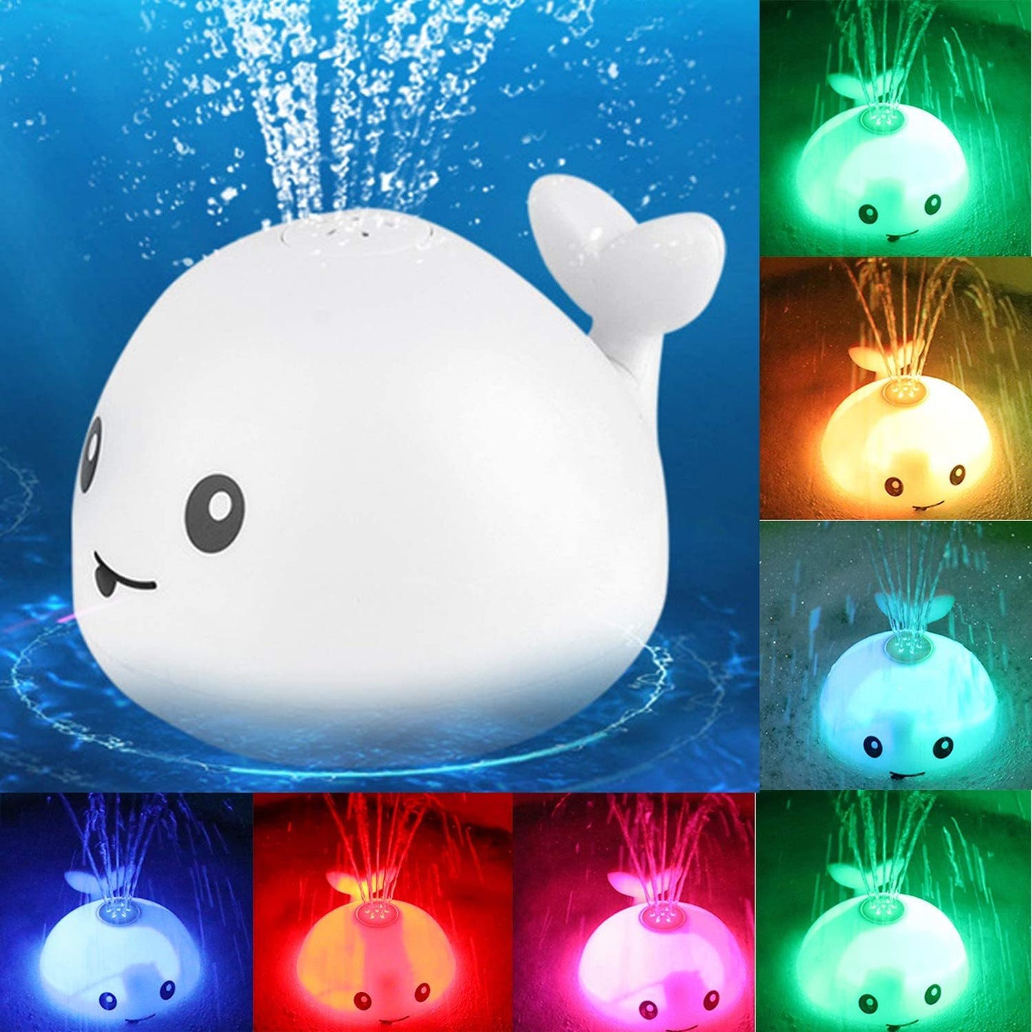 Baby Whale Bath Toy – Floating Sprinkler with LED Lights & Music