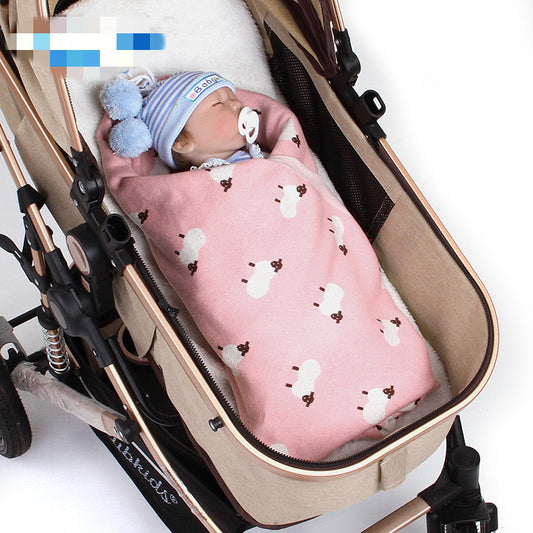 Baby Sheepskin Blanket – Windproof and Ultra-Soft Stroller Cover for All Seasons