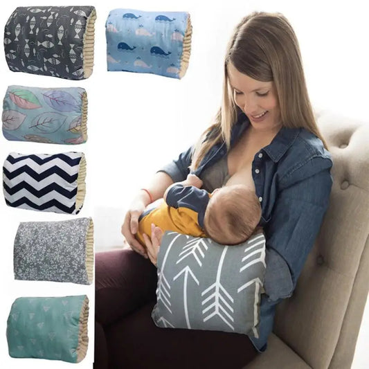 Adjustable Baby Nursing Arm Pillow – Washable Cotton Cushion for Comfortable Breastfeeding