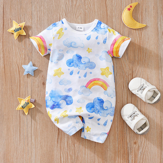 Baby Girl Summer Jumpsuit – Lightweight Short-Sleeve Outfit for Warm Days