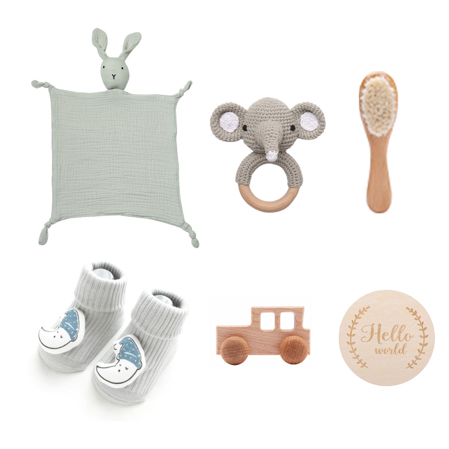 Adorable 3-Piece Infant Comfort Rattle & Rabbit Bath Towel Gift Set – Perfect for Cozy Moments!