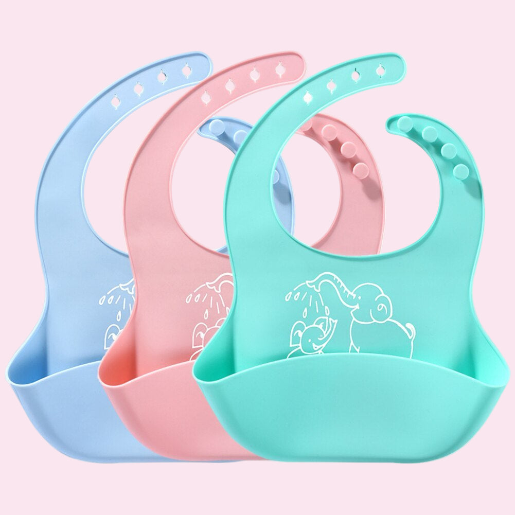 Baby Silicone Feeding Bib – Waterproof Meal Bib with Food Catcher Pocket