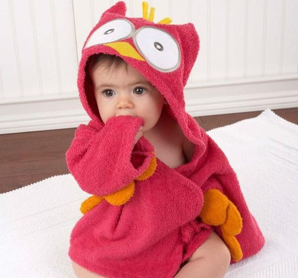 Cartoon Animal Baby Bathrobe – Soft Cotton Hooded Towel for Babies and Toddlers