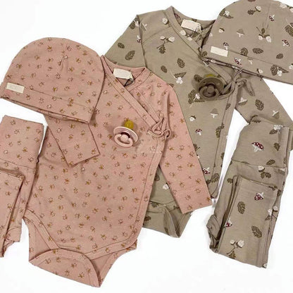 Cute & Comfy 3-Pack Baby Cotton Printed Rompers - Perfect for Climbing Adventures!