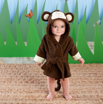 Cartoon Animal Baby Bathrobe – Soft Cotton Hooded Towel for Babies and Toddlers