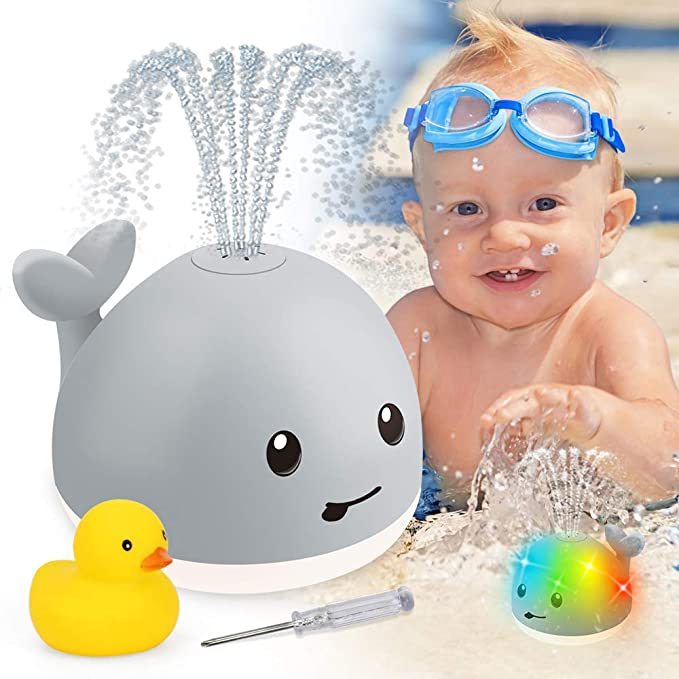 Baby Whale Bath Toy – Floating Sprinkler with LED Lights & Music