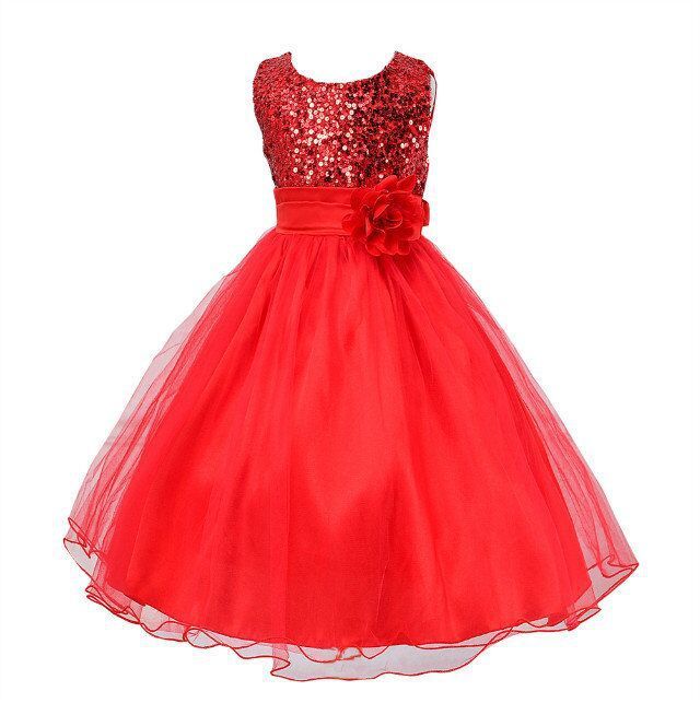 Baby Sequin Flower Girl Dress – Elegant Princess Outfit for Weddings and Special Occasions