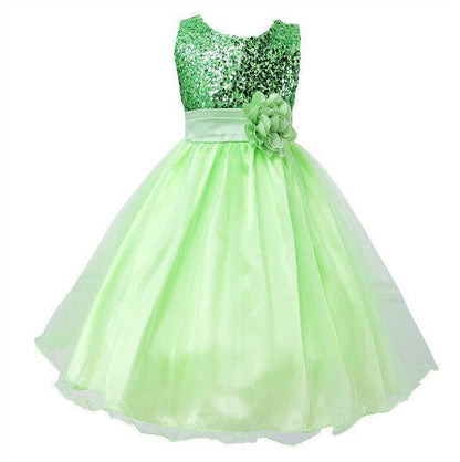 Baby Sequin Flower Girl Dress – Elegant Princess Outfit for Weddings and Special Occasions