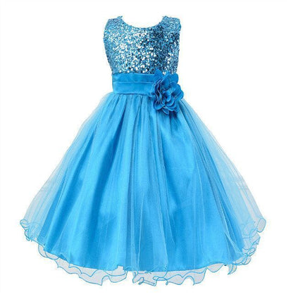 Baby Sequin Flower Girl Dress – Elegant Princess Outfit for Weddings and Special Occasions