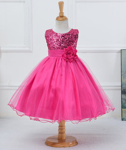 Baby Sequin Flower Girl Dress – Elegant Princess Outfit for Weddings and Special Occasions