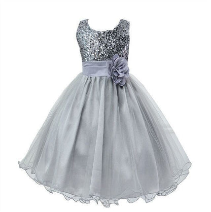 Baby Sequin Flower Girl Dress – Elegant Princess Outfit for Weddings and Special Occasions