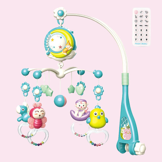 Baby Crib Mobile with Music & Projection – Rotating Rattle Toy Holder for Newborns
