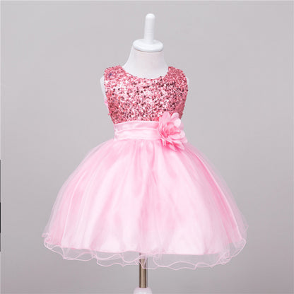 Baby Sequin Flower Girl Dress – Elegant Princess Outfit for Weddings and Special Occasions