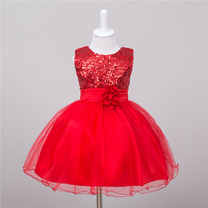Baby Sequin Flower Girl Dress – Elegant Princess Outfit for Weddings and Special Occasions