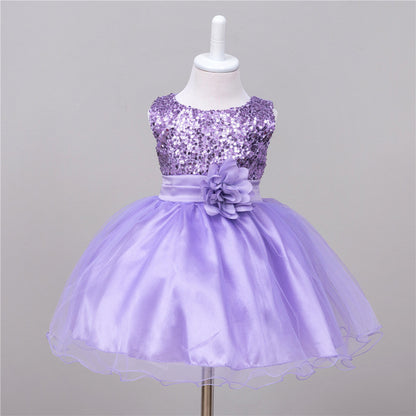 Baby Sequin Flower Girl Dress – Elegant Princess Outfit for Weddings and Special Occasions