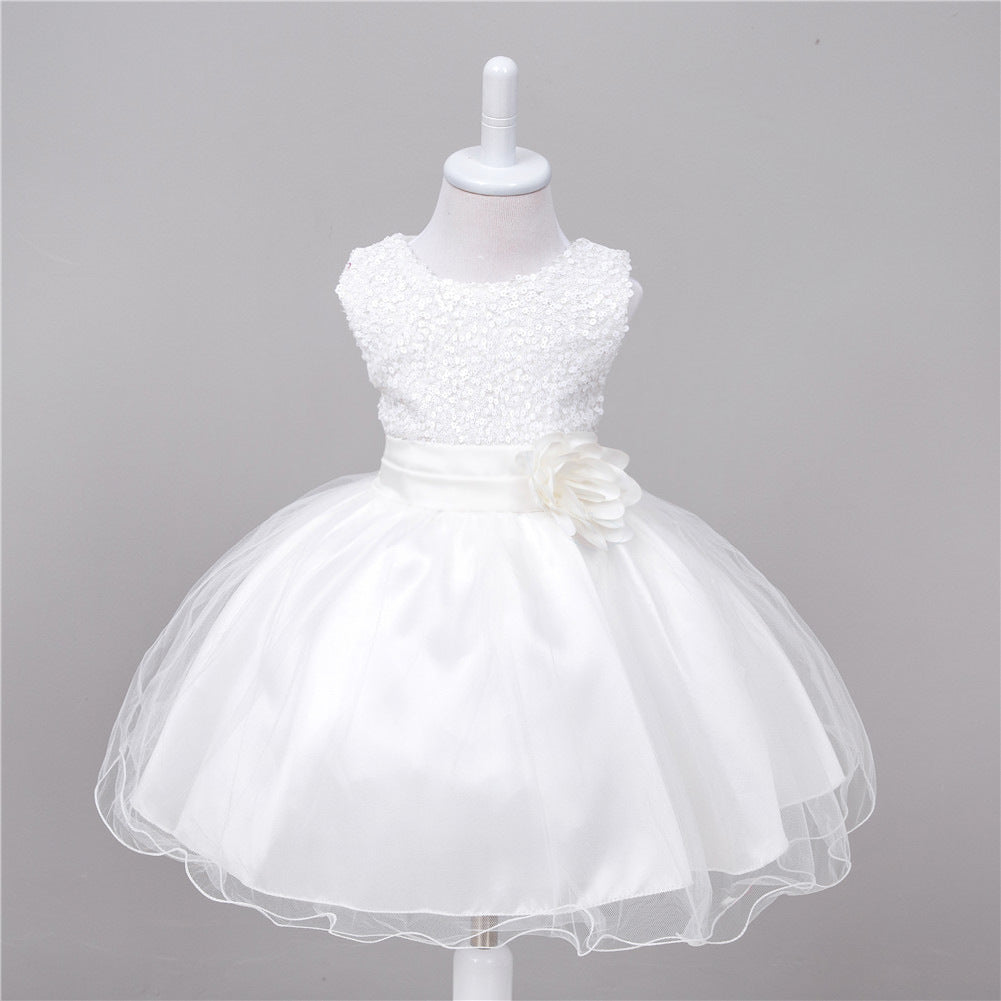 Baby Sequin Flower Girl Dress – Elegant Princess Outfit for Weddings and Special Occasions