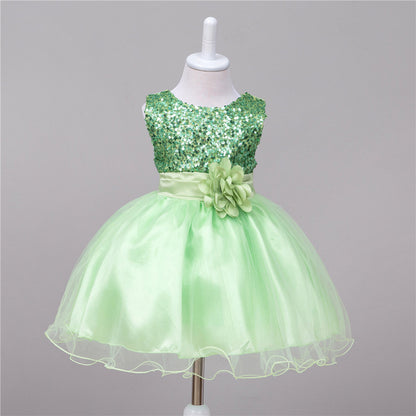 Baby Sequin Flower Girl Dress – Elegant Princess Outfit for Weddings and Special Occasions