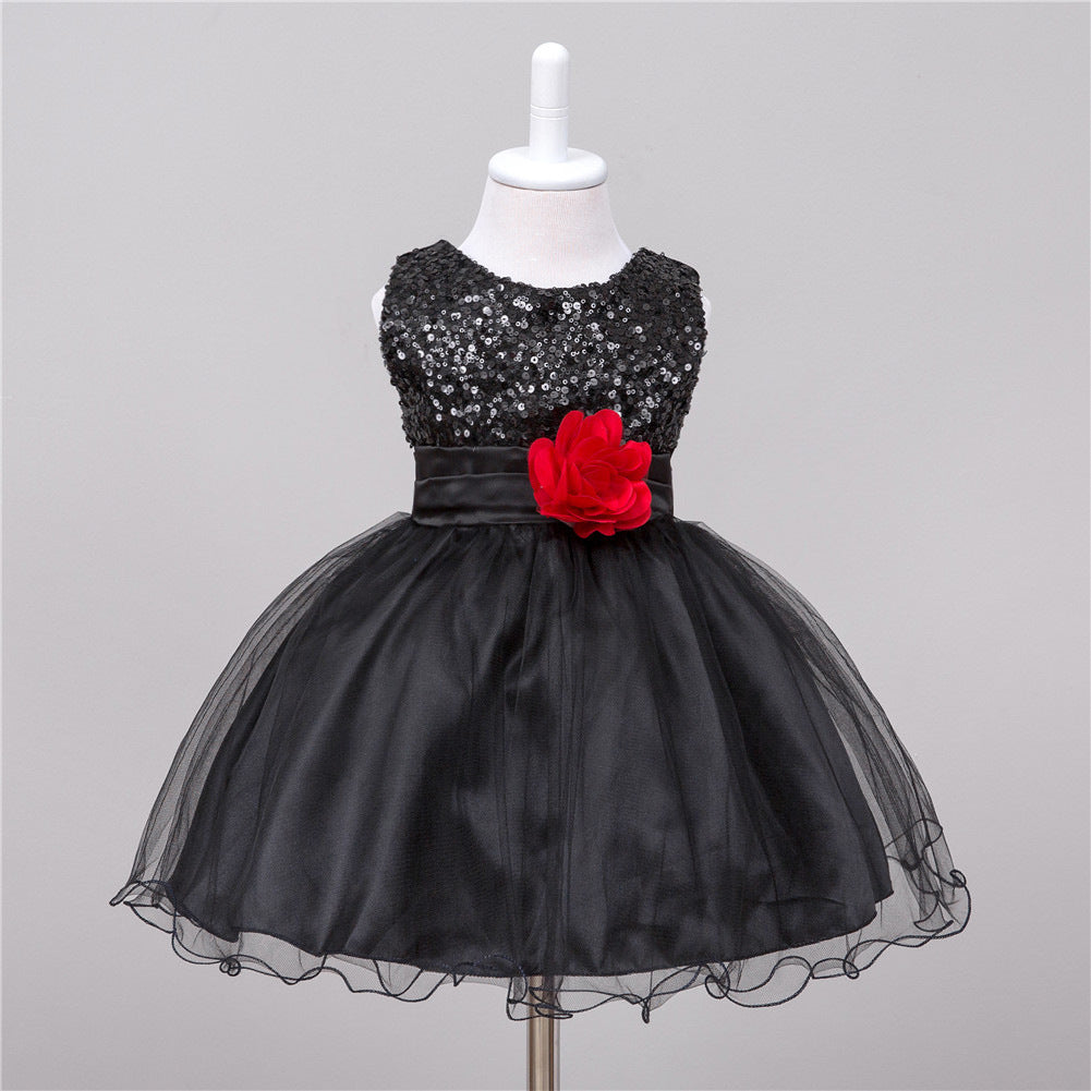 Baby Sequin Flower Girl Dress – Elegant Princess Outfit for Weddings and Special Occasions
