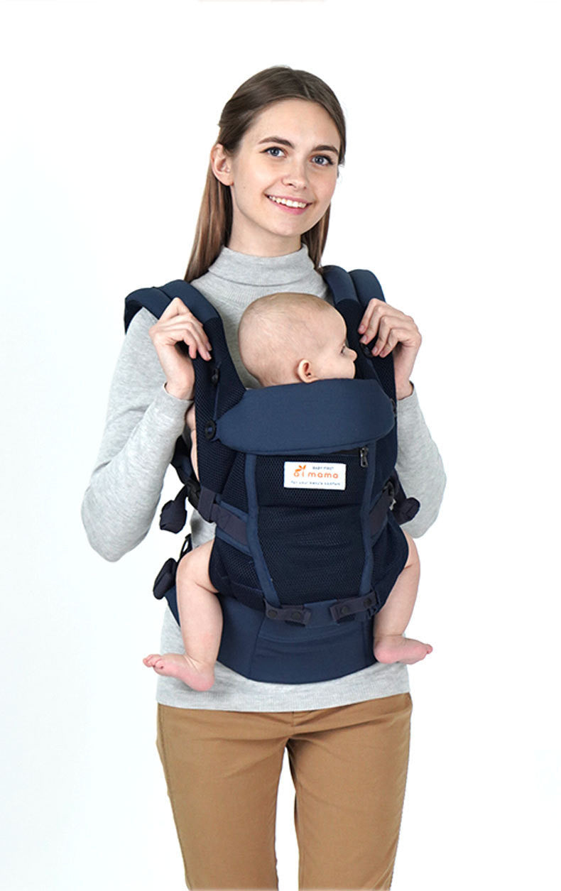 Adjustable Baby Carrier with Waist Stool – Full Stage Breathable Sling for Newborns to Toddlers