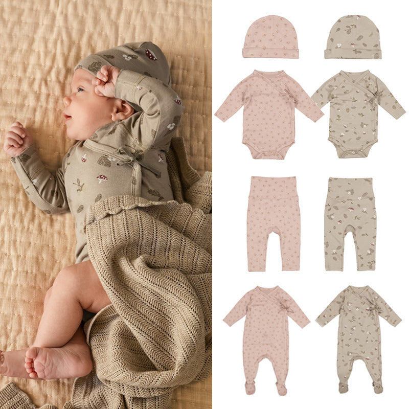 Cute & Comfy 3-Pack Baby Cotton Printed Rompers - Perfect for Climbing Adventures!