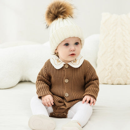 Knitted Baby Bodysuit – Cozy One-Piece Sweater Outfit for Infants