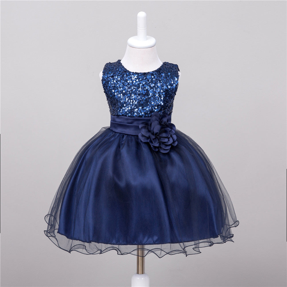 Baby Sequin Flower Girl Dress – Elegant Princess Outfit for Weddings and Special Occasions