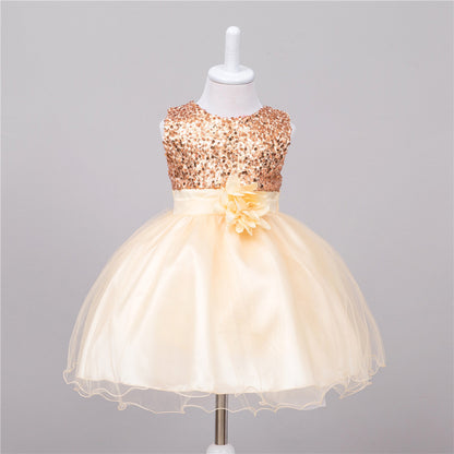 Baby Sequin Flower Girl Dress – Elegant Princess Outfit for Weddings and Special Occasions