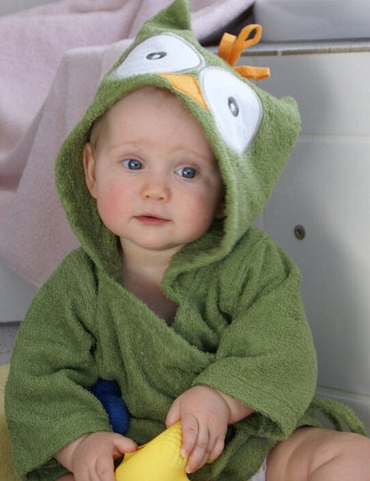 Cartoon Animal Baby Bathrobe – Soft Cotton Hooded Towel for Babies and Toddlers