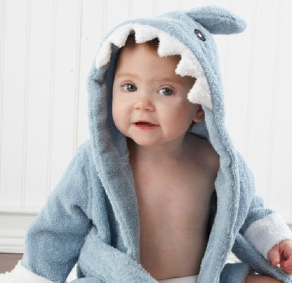 Cartoon Animal Baby Bathrobe – Soft Cotton Hooded Towel for Babies and Toddlers