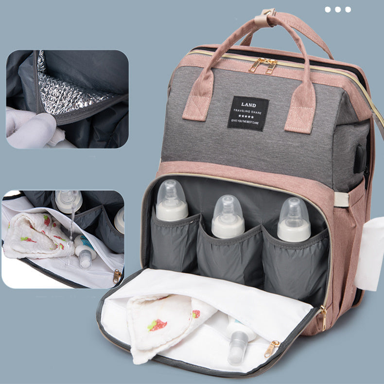 Large Capacity Insulated Crib Backpack for Mums - Keep Milk Fresh &amp; Essentials Handy!