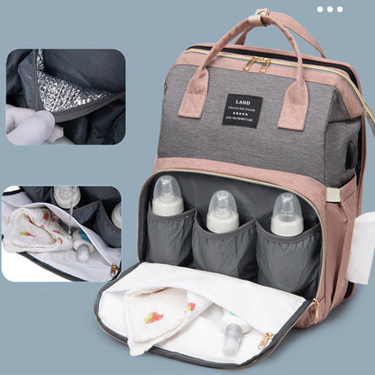 Large Capacity Insulated Crib Backpack for Mums - Keep Milk Fresh &amp; Essentials Handy!