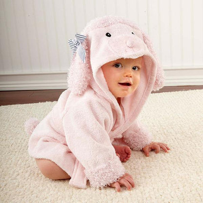 Cartoon Animal Baby Bathrobe – Soft Cotton Hooded Towel for Babies and Toddlers