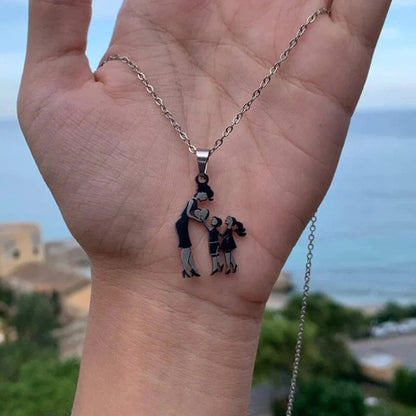 Mother & Child Necklace – Stainless Steel Symbol of Endless Love