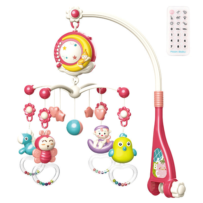 Baby Crib Mobile with Music & Projection – Rotating Rattle Toy Holder for Newborns