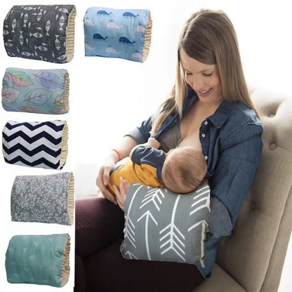 Adjustable Baby Nursing Arm Pillow – Washable Cotton Cushion for Comfortable Breastfeeding