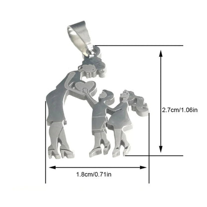 Mother & Child Necklace – Stainless Steel Symbol of Endless Love