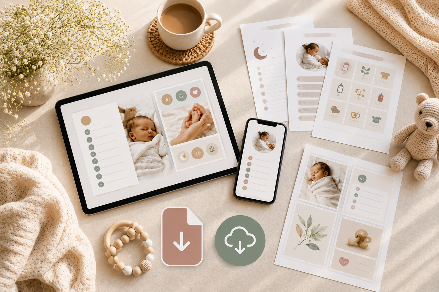 Babayloom Digital Bundle on tablet and phone