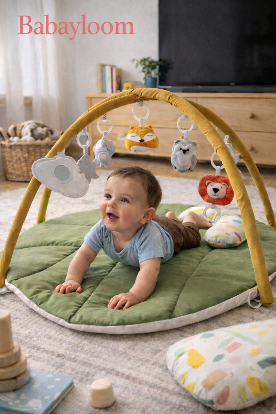 Baby on Loom Leaf mat