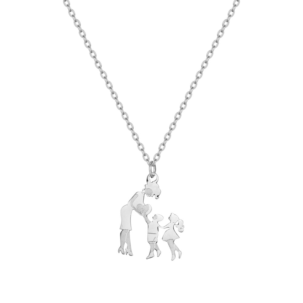 Mother & Child Necklace – Stainless Steel Symbol of Endless Love