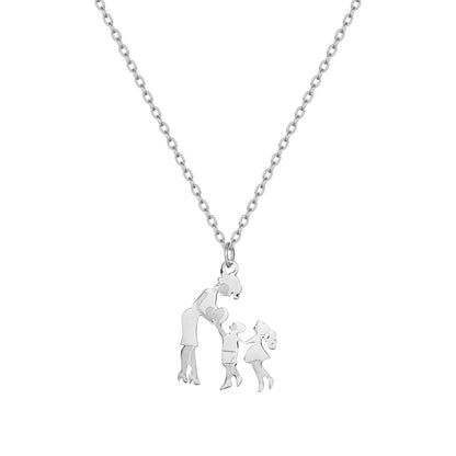 Mother & Child Necklace – Stainless Steel Symbol of Endless Love