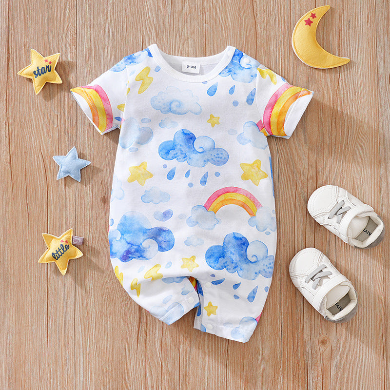 Baby Girl Summer Jumpsuit – Lightweight Short-Sleeve Outfit for Warm Days