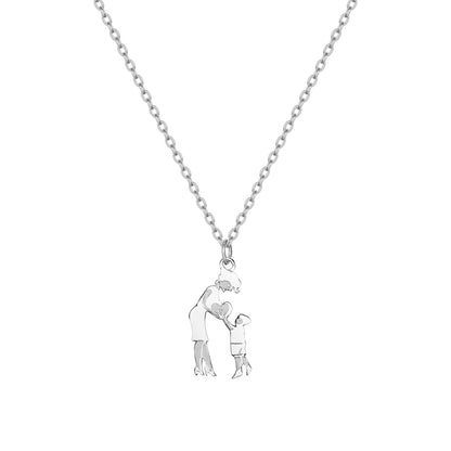 Mother & Child Necklace – Stainless Steel Symbol of Endless Love