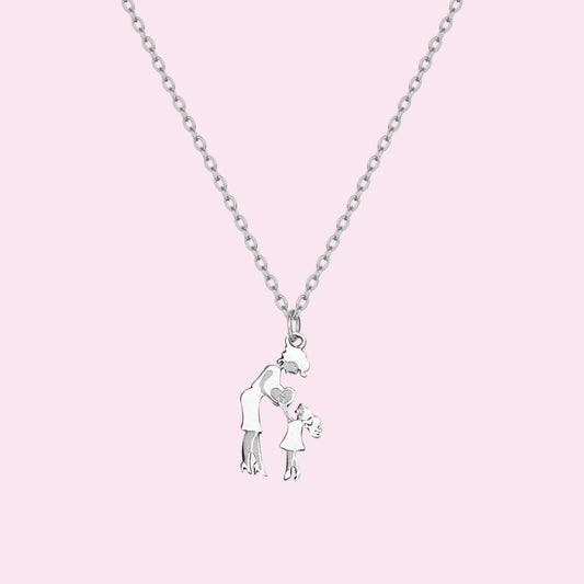 Mother & Child Necklace – Stainless Steel Symbol of Endless Love