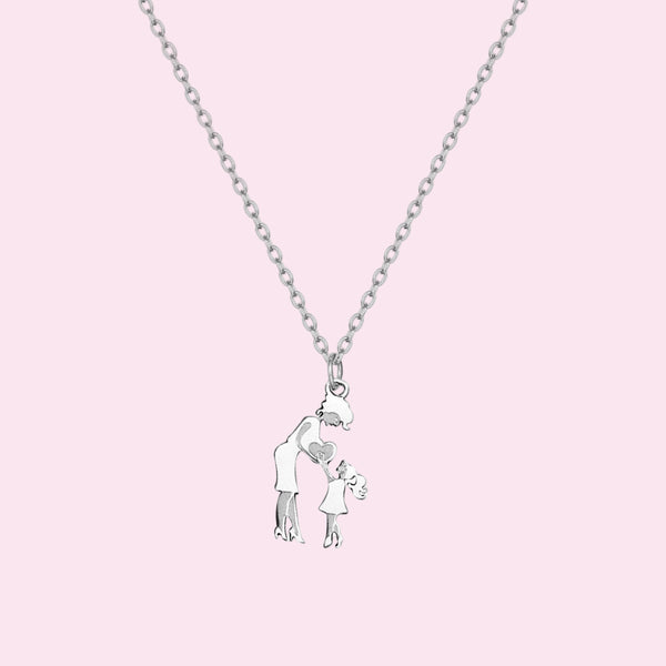 Mother & Child Necklace – Stainless Steel Symbol of Endless Love